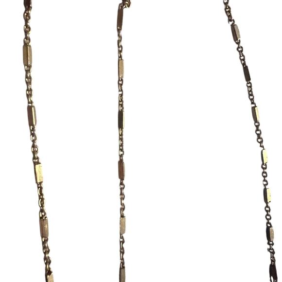 Vtg Stella & Dot Quill Matte Gold Tone Faux Marble Spike Necklace dainty Retro - Picture 4 of 5